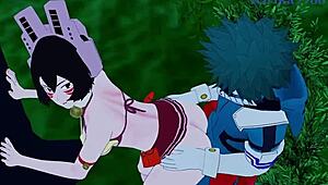 Shino Sosaki, Mandalay, Mei Hatsume, and Izuku Midoriya in Wild Hentai Action