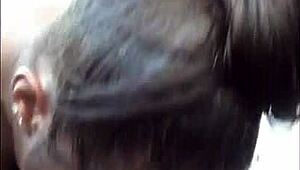 Intense head sucking in chipotle parking lot leads to explosive cumshot