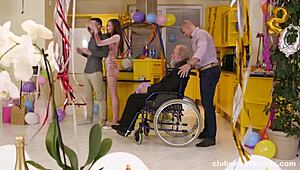 i join crazy birthday threesome with hairless teen and monster cocks