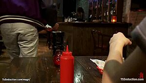 yo, check this shemale banging bound athletes in bar