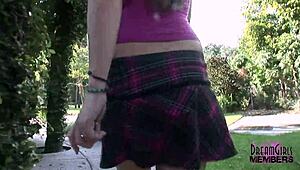 Suggestive-Neutral: Zoe Flashes Her Shaved Tits and Pussy in Public Tampa Streets