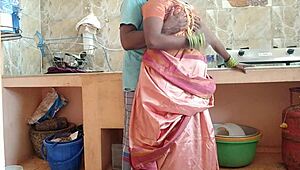 Hey, watch this Indian teacher get pounded hard in the kitchen!