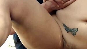 outdoor fucking and blowjob in forest in slow motion