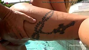 Step Daughter Impregnated in the Pool by Daddy on Mulemax Com