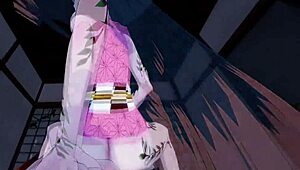 Nezuko Kamado and Daki engage in intense POV sex in Demon Slayer hentai.