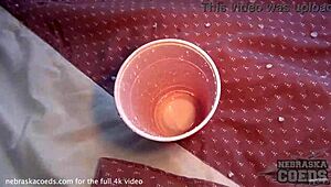 hot girl, can ya squirt into this cup for me to see?