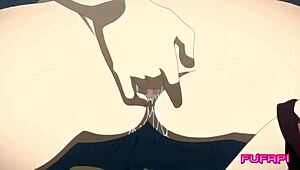 haciendo que mi companera se corra a chorros en este hentai anime.