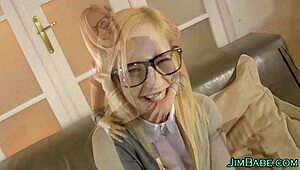 Teen Cumsprayed By Geezer In Stockings And Shoes.