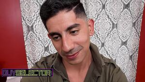 Andy Castle in guy selector scene with big cock action