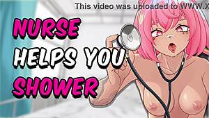 Nurse Cleans Your Cock in the Shower