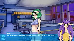 A hot and steamy 3 woman and 1 man scene in a restaurant at night