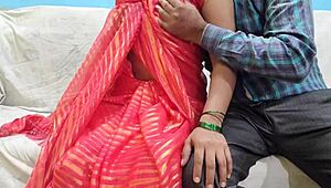Pink saree bhabhi couldn't resist devar's advances. He took her fully after.