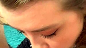 hot canadian blonde feels intense pleasure deep-throating, rimming, and taking cum in mouth from pov