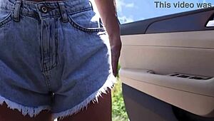 Young Petite Porn In Ass And Fucking In The Car With Cum On Face