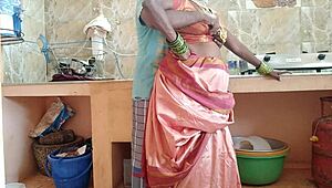 Hey, watch this Indian teacher get pounded hard in the kitchen!