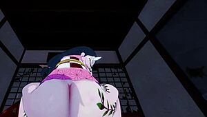 Nezuko Kamado and Daki engage in intense POV sex in Demon Slayer hentai.