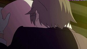 The caretaker satisfies the queen in a hardcore hentai video