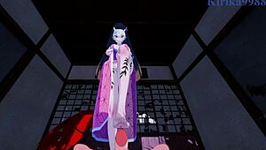 Nezuko Kamado and Daki engage in intense POV sex in Demon Slayer hentai.