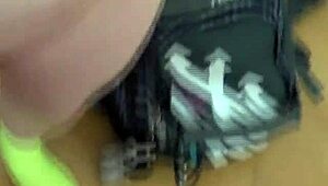 fat european brunette babe fucks stranger hard for cum on ass