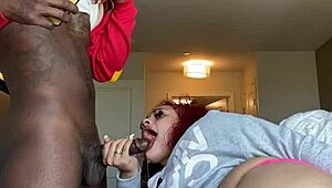 Redheads and girls with big butts are good at giving blow jobs to big dicks