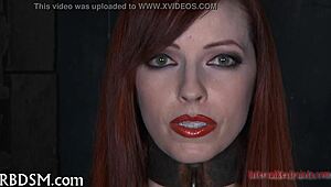 Babe says, Probe my tight pussy harder in bondage!