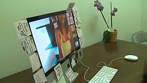 Jessica tastes her cum and fucks him