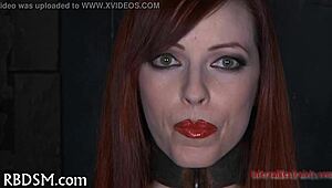 Babe says, Probe my tight pussy harder in bondage!