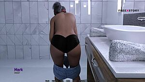 In my dorm 6, Mark and Norah take a steamy shower together in this hentai anime.