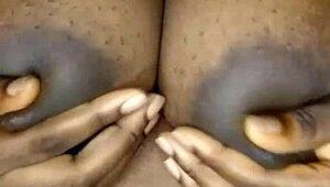 Beautiful chubby british babe spreads and masturbates her breasts in softcore usa scene.