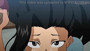 Teens gagging in hentai gangbang