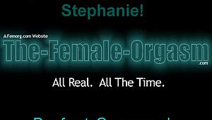 milf stephanie's pussy snaps with intense orgasms during solo masturbation