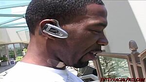 Hey, watch this pretty girl take two black guys!