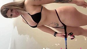 Fishing day turns intense as blonde newbie gives blowjob on the beach