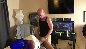 Gay black twink gets plugged by daddy's big cock