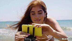 i'm marina gold, havin my first interracial anal poundin with monster cock and cumshot