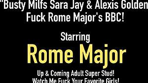 busty milfs sara jay ride in wild ffm