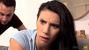 stuck4k friend is happy to see the help girl not being able to move 😊