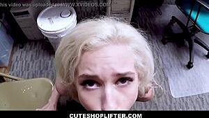 hot perfect body teen blonde kiara cole caught shoplifting bangs security guard