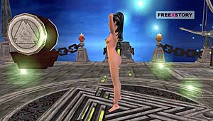 Индийско тийн 18+ момиче в 3D порно поема секси позиции