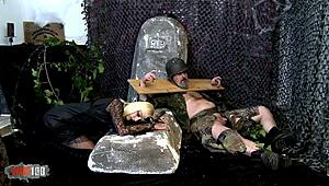 Blonde whore sucks cock and gets fucked doggystyle on graveyard