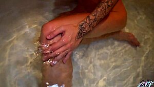 cutie plays in bathroom with huge dildo - homemade