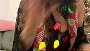 mature latina anna maria in christmas special red lingerie