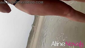 Fishing day turns intense as blonde newbie gives blowjob on the beach