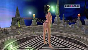 Indisk ung tjej i 3D-porr tar sexiga positioner