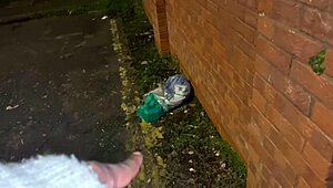 British Cracky Gets Offered Cigarette For Outdoor Ass Fingering