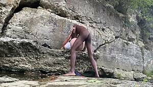 Bigdaddykj and his interracial couple enjoy outdoor fucking on a hike, their big black cocks dominating the scene