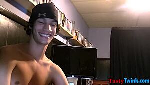 this young twink tries his first gay blowjob in the car