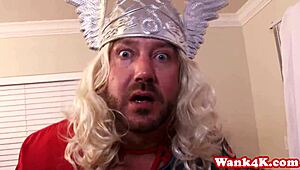 yo, superhero cosplay babe gets facialized in wild fourway!