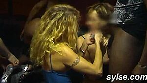 Yo, watch 3 sluts banging by the road before anal orgy in shop!