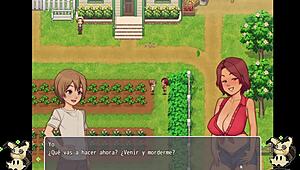 Hentai game daily life in countryside part 5. Blowjobs in bathroom and shower fucking included.